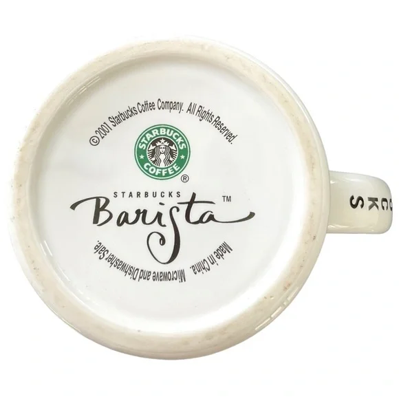 Starbucks Vintage 2001 Barista C'Mon Board Diner Style Coffee Mug Airplane - Picture 13 of 15